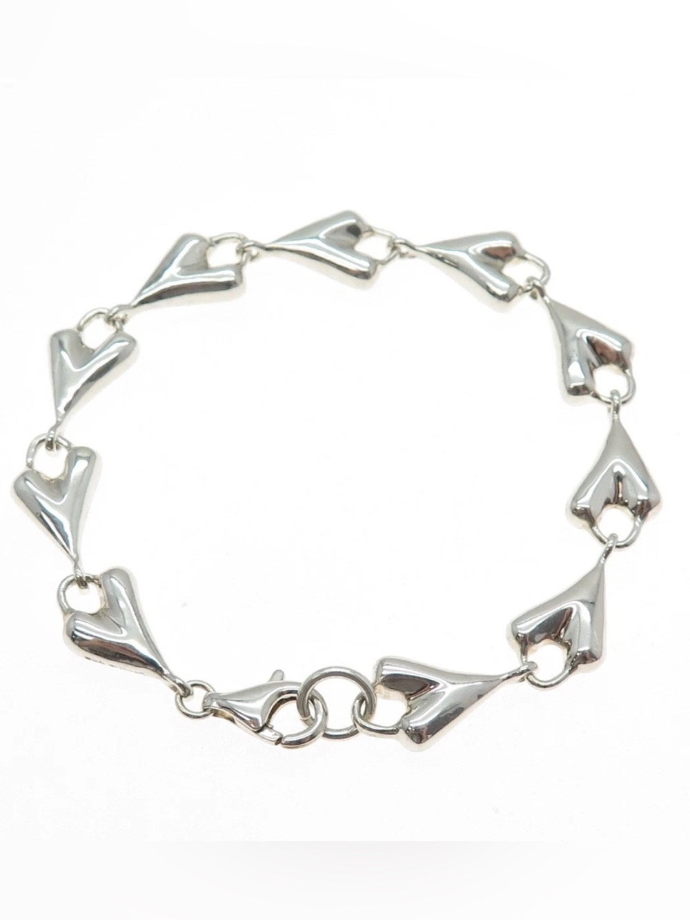 Designer! RLM Designer Silver Heart Charm Link Bracelet - Women Jewelry!